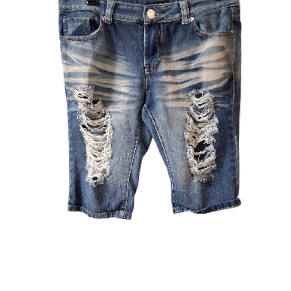 Distressed Blue Jean Shorts#23